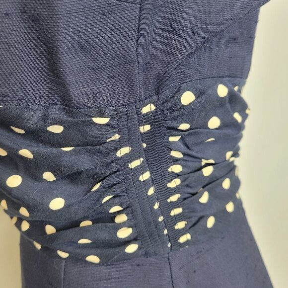 VINTAGE 60s dress Sue Brett navy blue two piece sheath with button back top S‎ - Picture 7 of 17